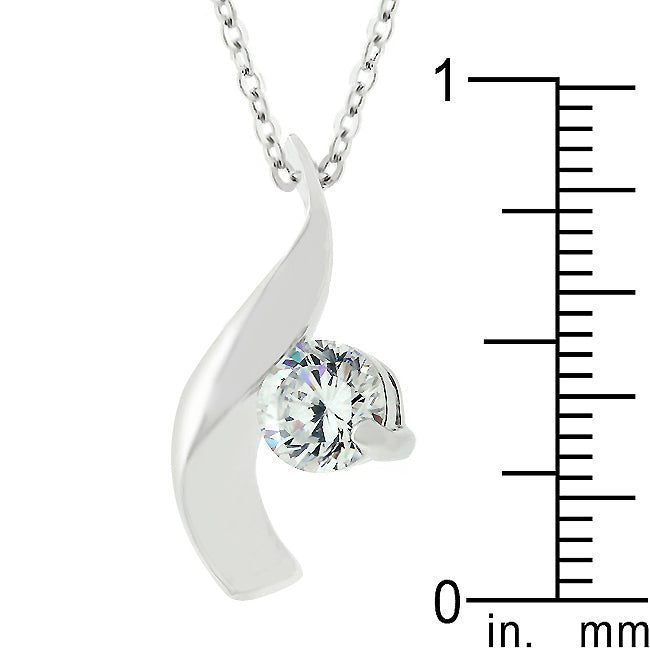 Cubic Zirconia Twist Pendant