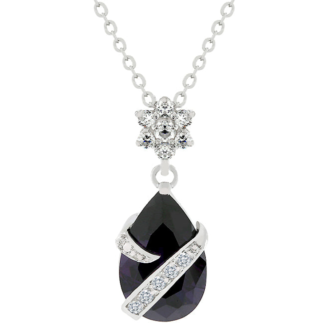 Wrapped Amethyst Purple Cubic Zirconia Pendant