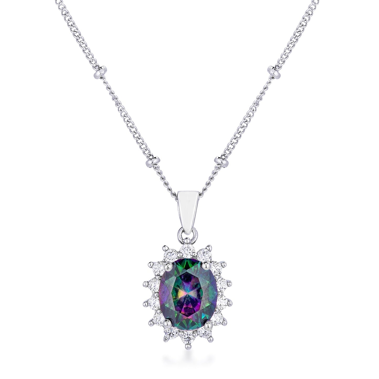 Belleza Oval Pendant | Mystic | Silver