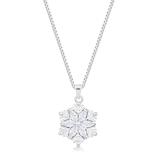 Frosty Snowflake Pendant | Silver