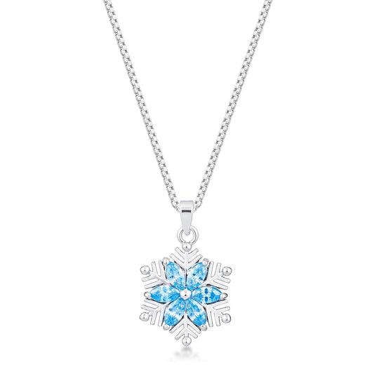 Frosty Snowflake Pendant| Blue