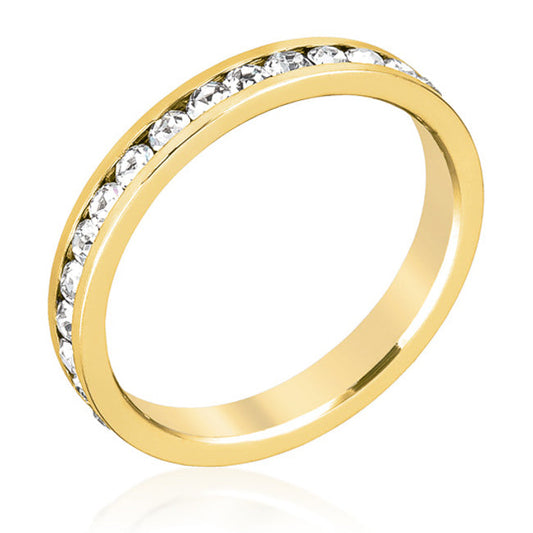 Stackable Ring  |Clear Crystal | Gold Ring