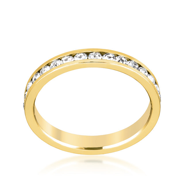 Stackable Ring  |Clear Crystal | Gold Ring