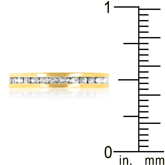 Stackable Ring  |Clear Crystal | Gold Ring