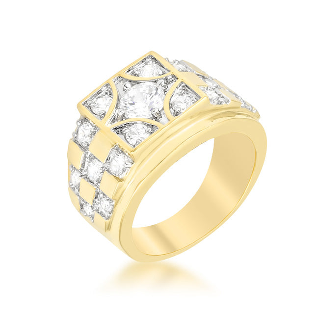 Checkerboard Ring | Gold