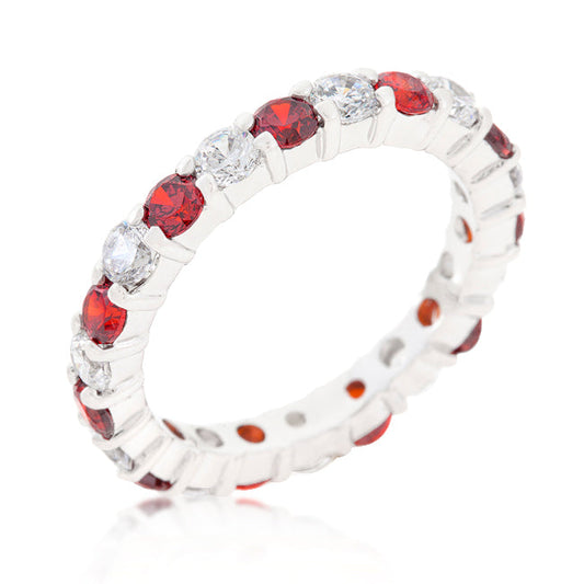 Mini Jesse Eternity Band | Ruby | Silver