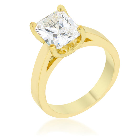 Radiant Solitaire Ring | Gold