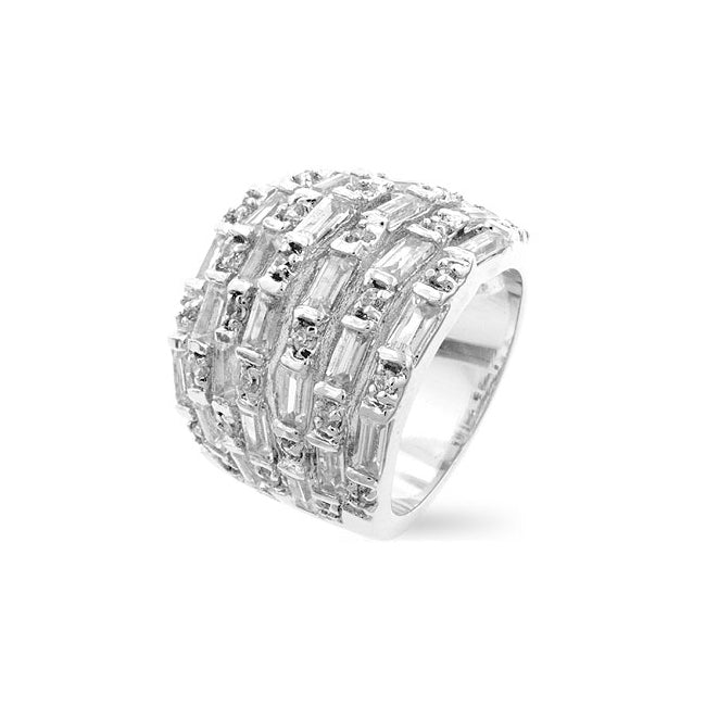 Multi Row Cubic Zirconia Fashion Ring