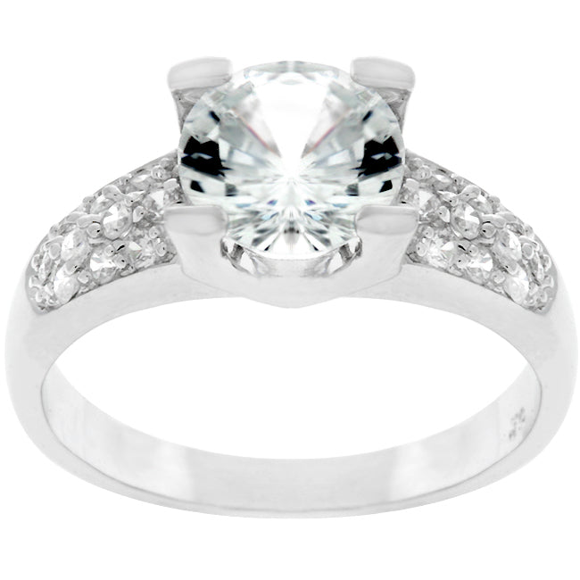 Classic Clear Engagement Ring | Silver