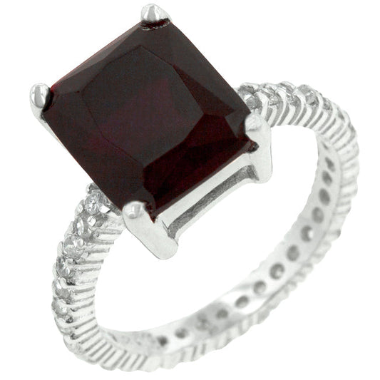 Radiant Cut Ruby Ring