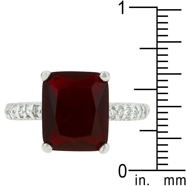 Radiant Cut Ruby Ring