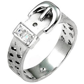 Silver-tone Buckle Ring