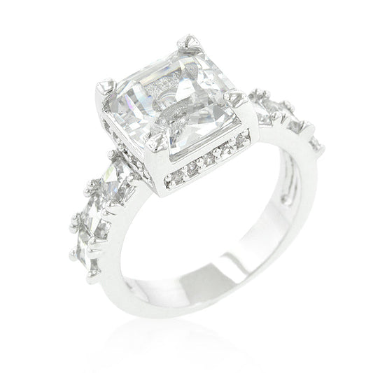 Asscher Cut Engagement Ring | Silver