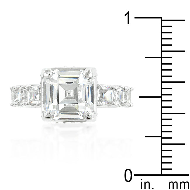 Asscher Cut Engagement Ring | Silver