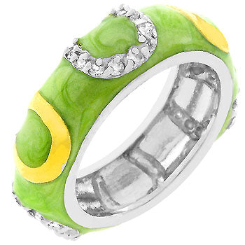 Apple Green Horseshoe Ring