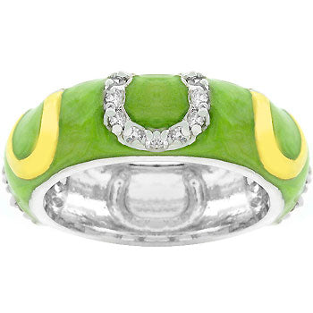 Apple Green Horseshoe Ring