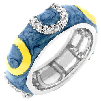 Blue Horseshoe Ring