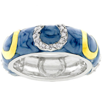 Blue Horseshoe Ring