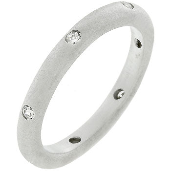 Ivy Wedding Band | Matte Silver