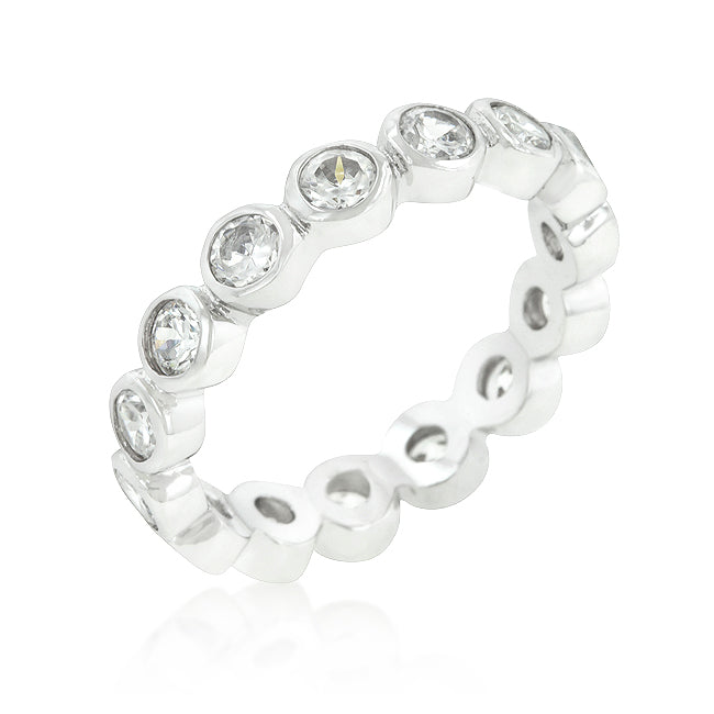 Cali Bezel Link Eternity Band | Silver