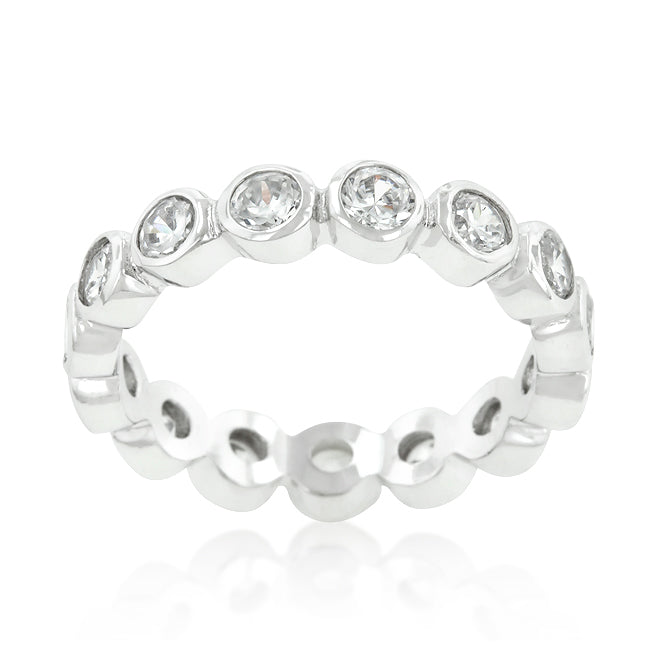 Cali Bezel Link Eternity Band | Silver