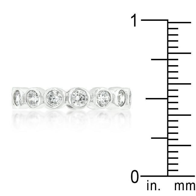 Cali Bezel Link Eternity Band | Silver