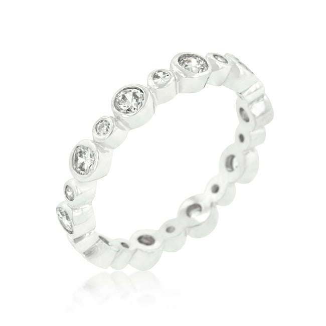 Cali Bezel Link Eternity Band | Silver