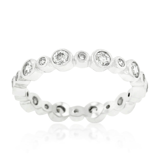 Cali Bezel Link Eternity Band | Silver