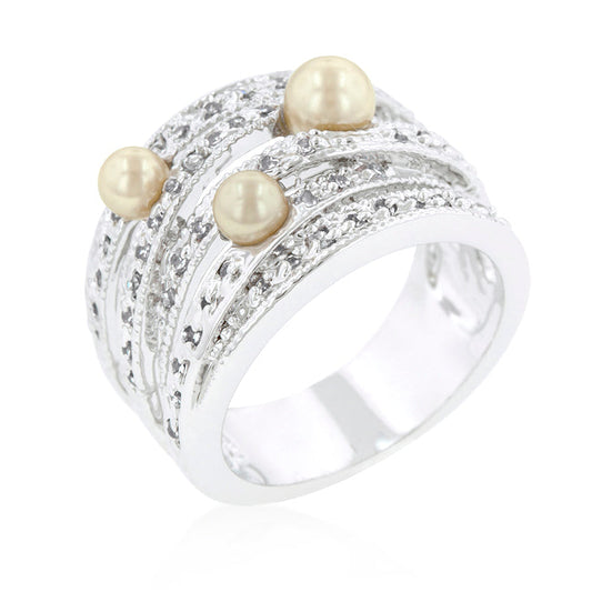 Champagne Pearl Ring| Silver