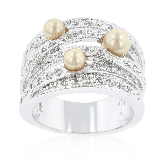 Champagne Pearl Ring| Silver