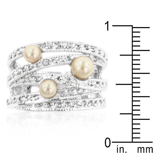 Champagne Pearl Ring| Silver