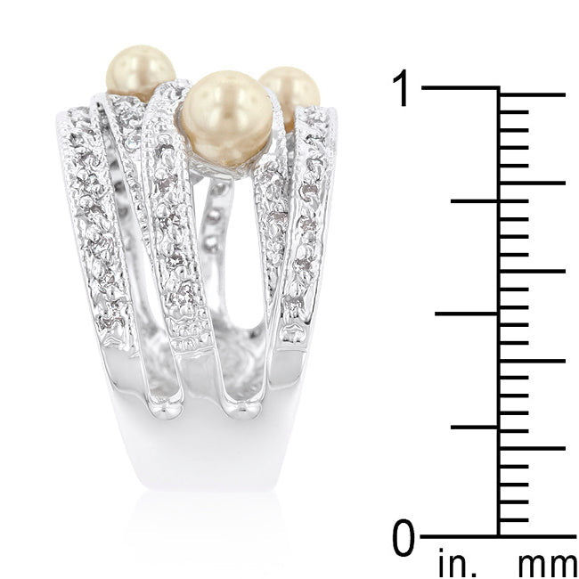 Champagne Pearl Ring| Silver