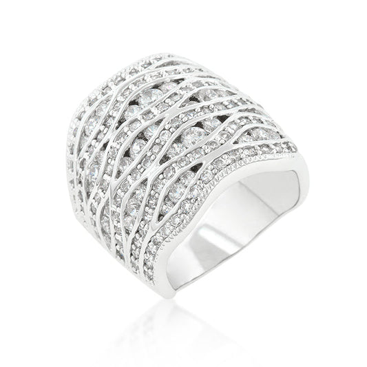 Kresta Pave Abstract Ring | Silver