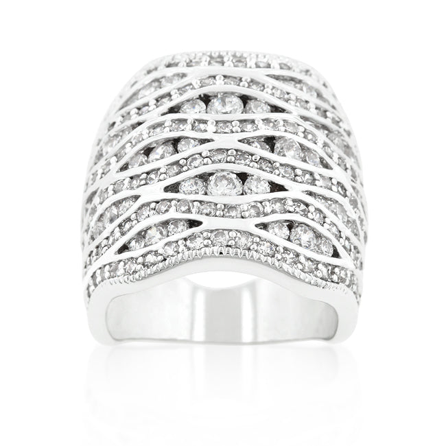 Kresta Pave Abstract Ring | Silver