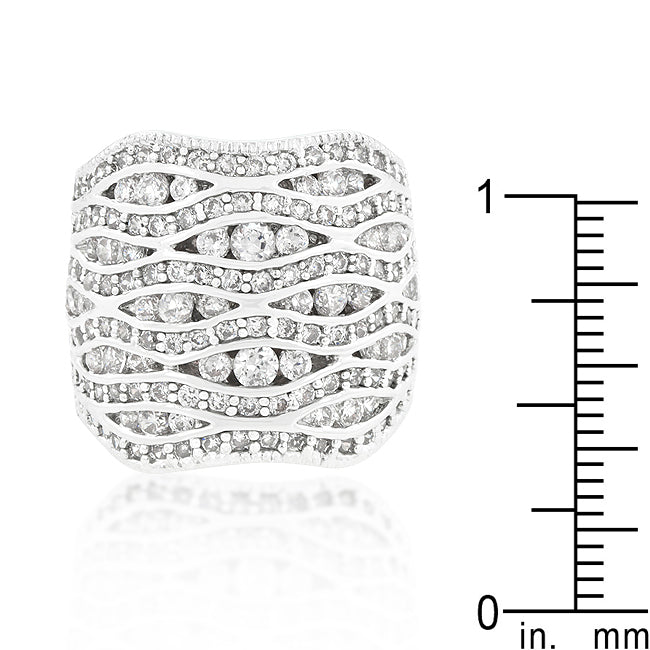 Kresta Pave Abstract Ring | Silver