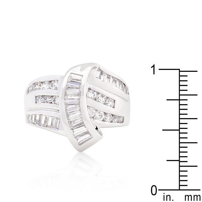 Kinsley Channel Set Overlap Ring | Silver