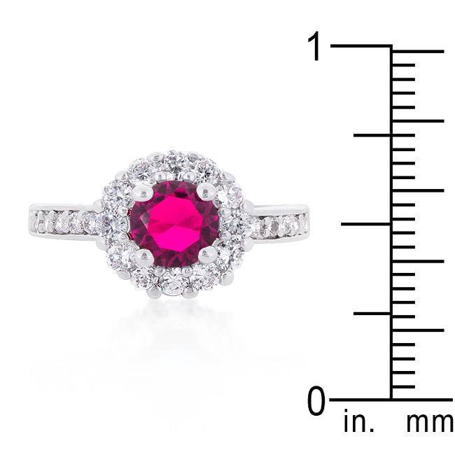 Bella Birthstone Ring | Fuschia |Silver