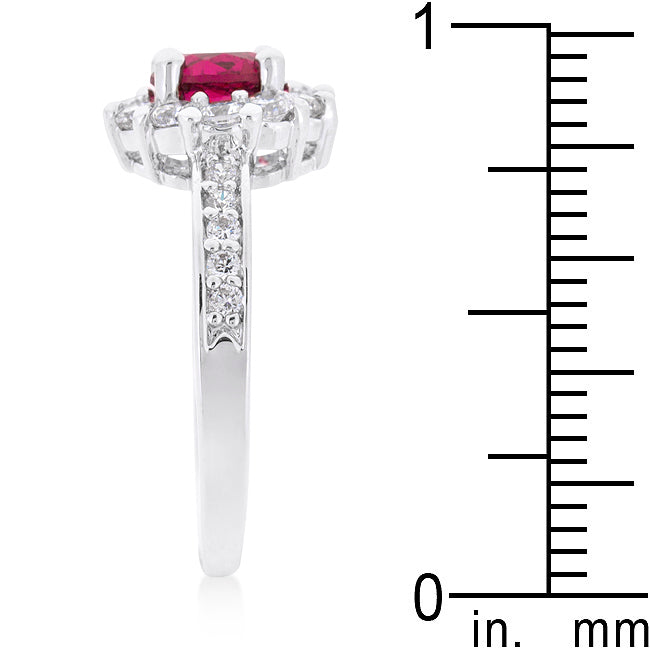 Bella Birthstone Ring | Fuschia |Silver