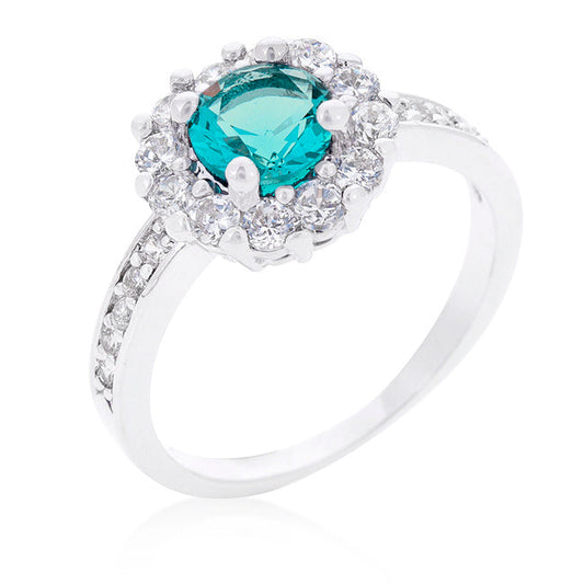 Bella Birthstone Ring | Sky Blue |Silver