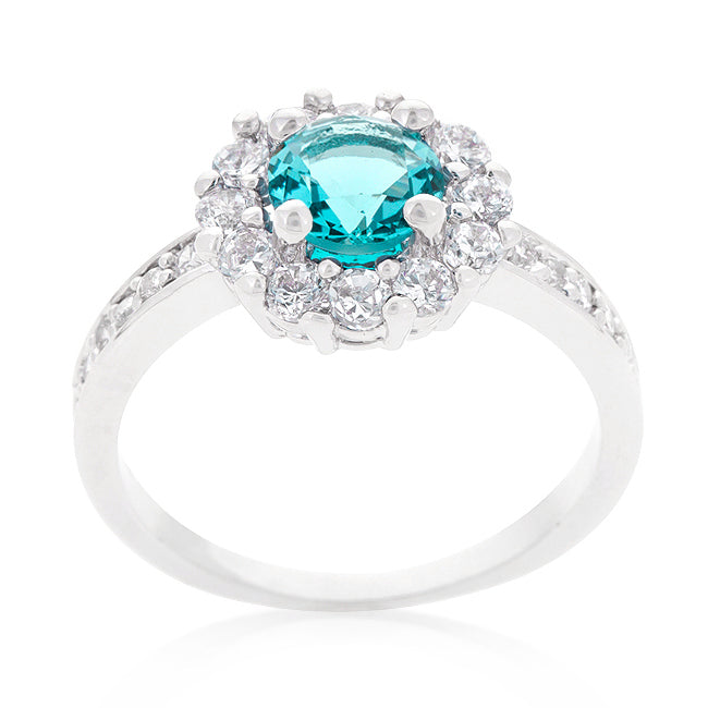 Bella Birthstone Ring | Sky Blue |Silver