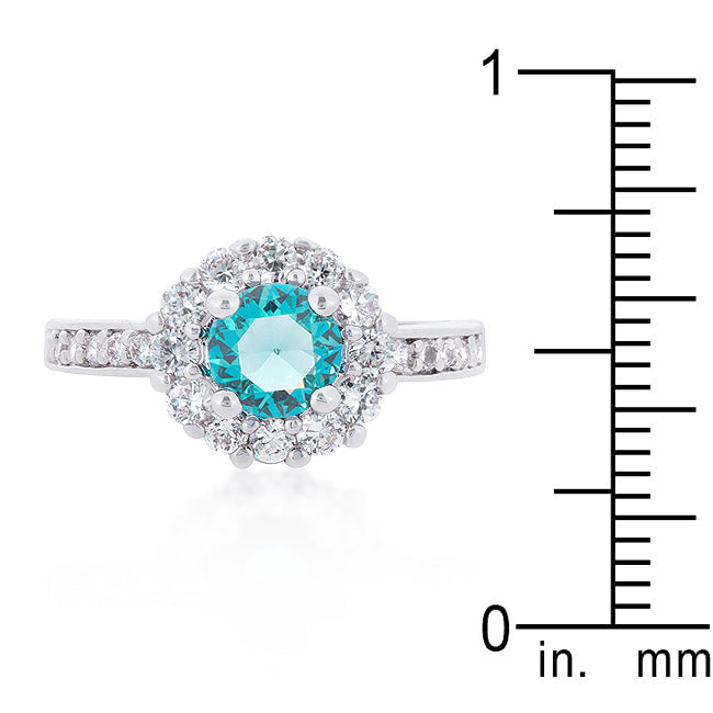 Bella Birthstone Ring | Sky Blue |Silver