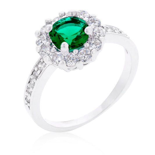 Bella Birthstone Ring | Emerald Green |Silver