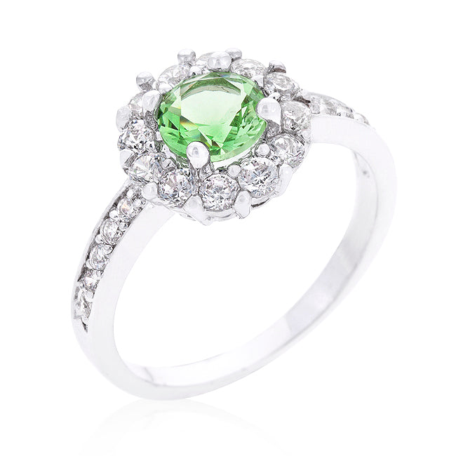 Bella Birthstone Ring | Pastel Green |Silver