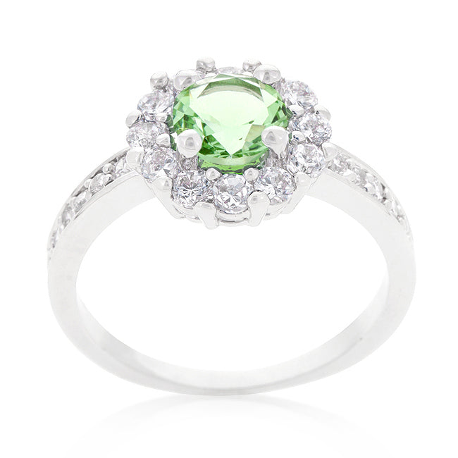 Bella Birthstone Ring | Pastel Green |Silver