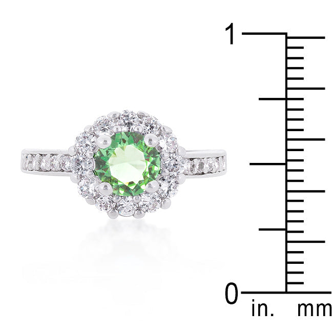 Bella Birthstone Ring | Pastel Green |Silver