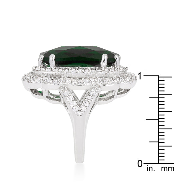 Green Cocktail Crest Ring