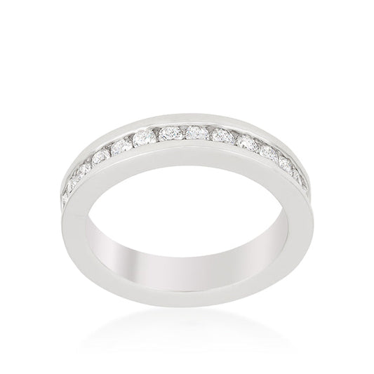 Ayla Channel Set Eternity Band | Silver