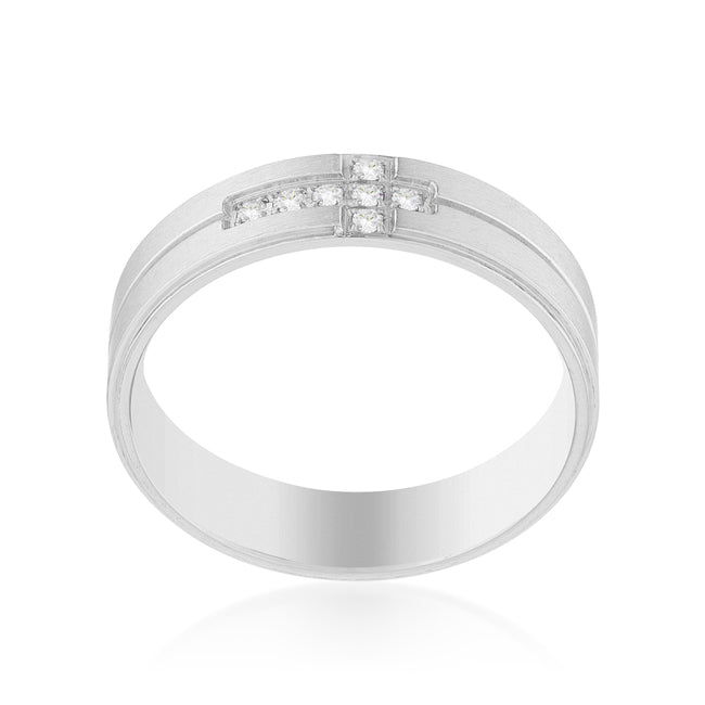 Band Ring With Cross Design