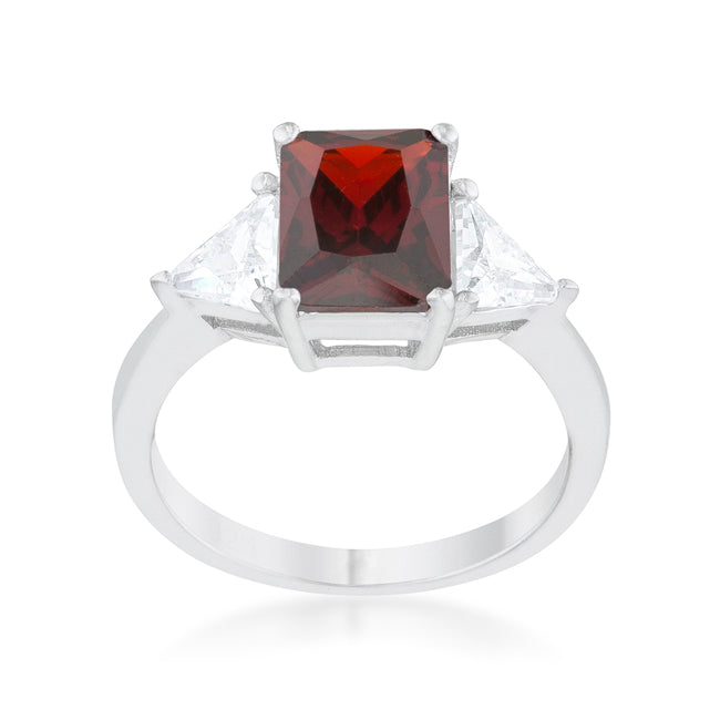 Amelia Ring | Garnet | Silver