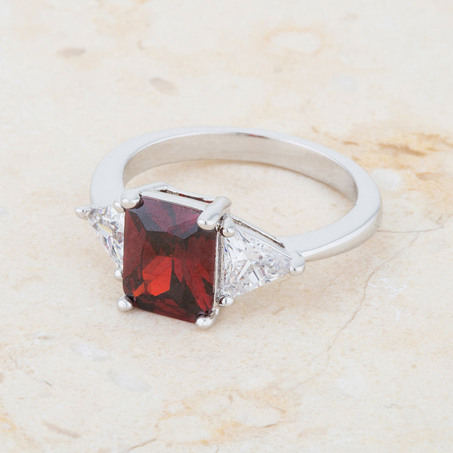 Amelia Ring | Garnet | Silver